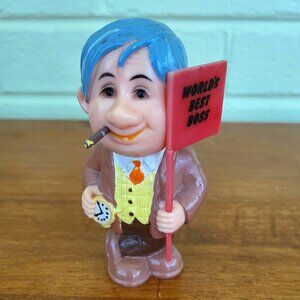 WORLD'S BEST BOSS Vintage Figure 1970 Berries 4" with cigar Honk Kong Novelty T6